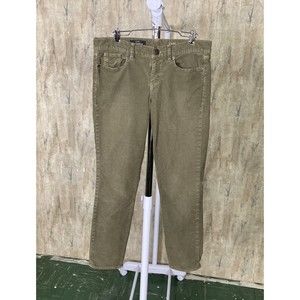 J.CREW Toothpick Green Corduroy Skinny Pants Womens 28 Boho Preppy Ankle Lo-rise